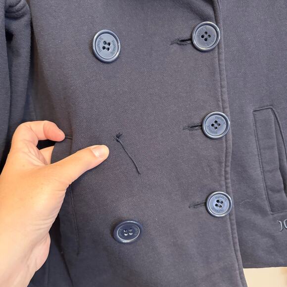 Hurley Pea Coat Womens L Blue Collared Double Breasted Outdoor Removable Hood - Picture 6 of 9